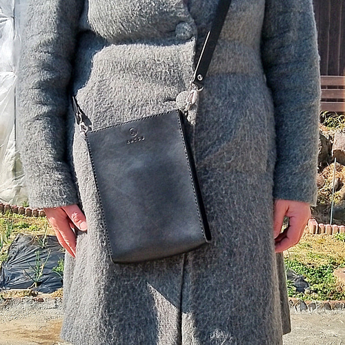 ミニショルダーバッグ 男女兼用 本革 ヌメ革 サドルレザー その他