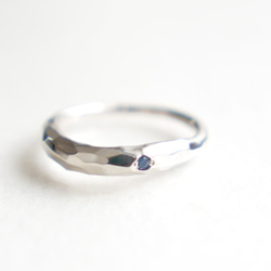 【九月生日石】單顆藍寶石錘擊戒指銀《免運費》PY-177 第14張的照片