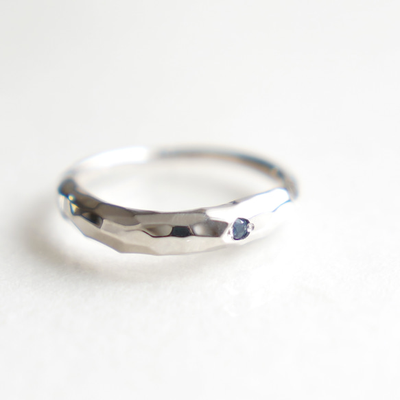 【九月生日石】單顆藍寶石錘擊戒指銀《免運費》PY-177 第15張的照片