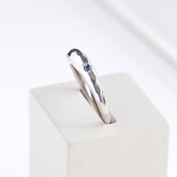 【九月生日石】單顆藍寶石錘擊戒指銀《免運費》PY-177 第8張的照片
