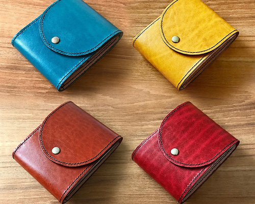 革の宝石」ルガトーと栃木レザーを使った 使いやすい二つ折り財布 二