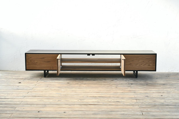 IRON COVERD BOARD 〜900 / ローボード・サイドボード・TVボード wood steel colorは マットブラック オーク ブラウン color ナチュラル