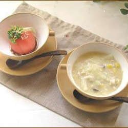 数量限定品POPS　手付きボウルプレート付　ブラウン/ブラウン スープや取り鉢などに 2枚目の画像