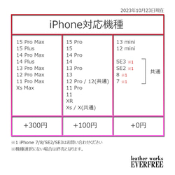 iPhone 15/14/13/12/11シリーズ サドルレザー手帳型ケース　iP*-067100 12枚目の画像