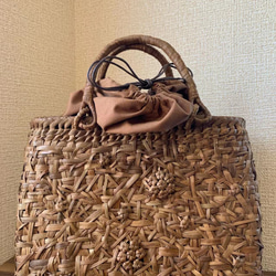 山葡萄 山葡萄かごバッグ 手作り 山葡萄籠バッグ 乱れ編み、花