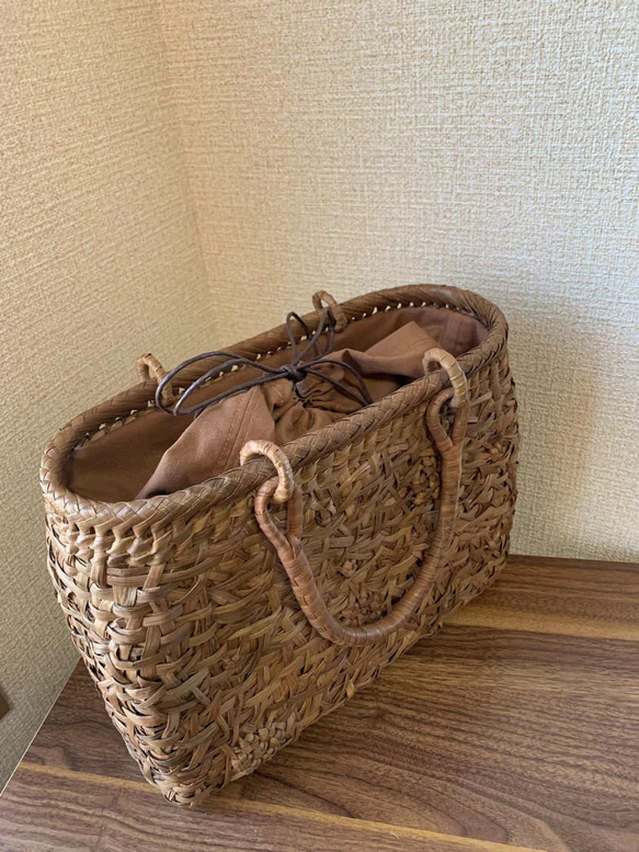 つづらふじのみだれ編みカゴバック (手作り) つづらふじのみだれ編みカゴバック (手作り) つづらふじのみだれ編み