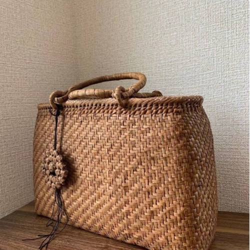山葡萄 山葡萄籠バッグ 手作り 山葡萄かごバッグ 網代編み 細ひご 内布  