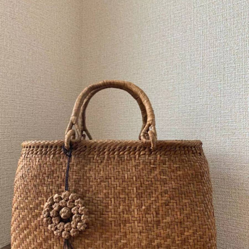 山葡萄籠バッグ 手作り山葡萄かごバッグ 網代編み 細ひご 内布