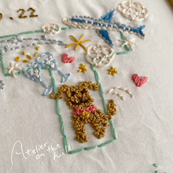 刺繍ウェルカムボード 結婚祝い 綿婚式 結婚2周年ギフトに♡「ふたりのストーリーイニシャル」 6枚目の画像