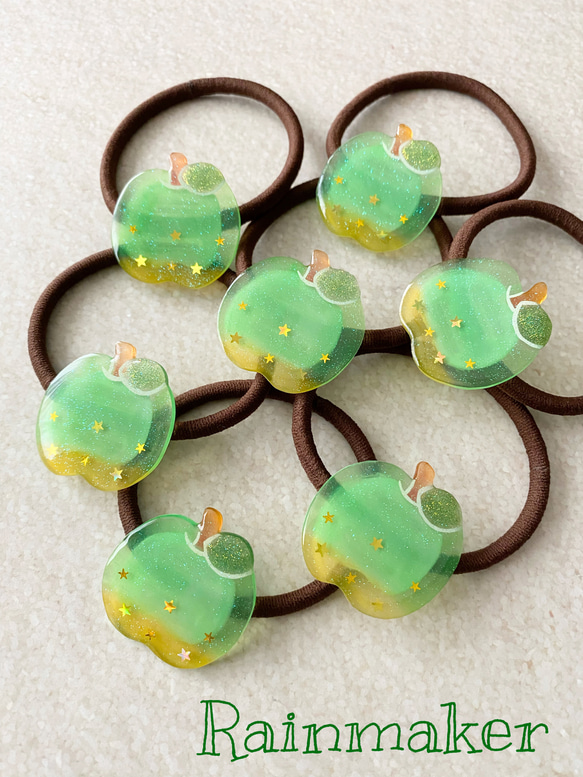 ☆青りんごのヘアゴム☆ ヘアゴム 前田 悠花 通販 10027188｜Creema