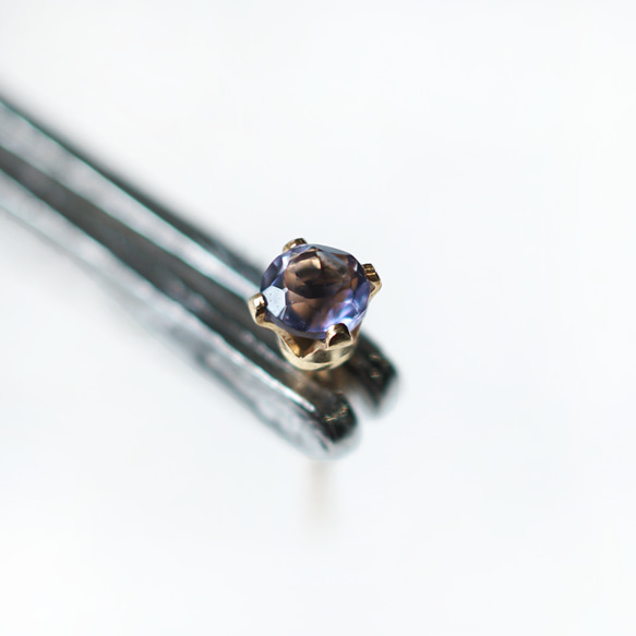 14KGF pierced earring with Iolite. 第12張的照片