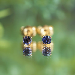 14KGF pierced earring with Iolite. 第9張的照片