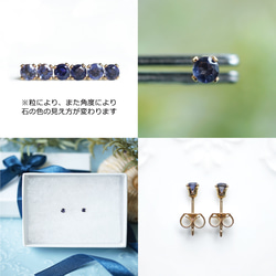 14KGF pierced earring with Iolite. 第2張的照片