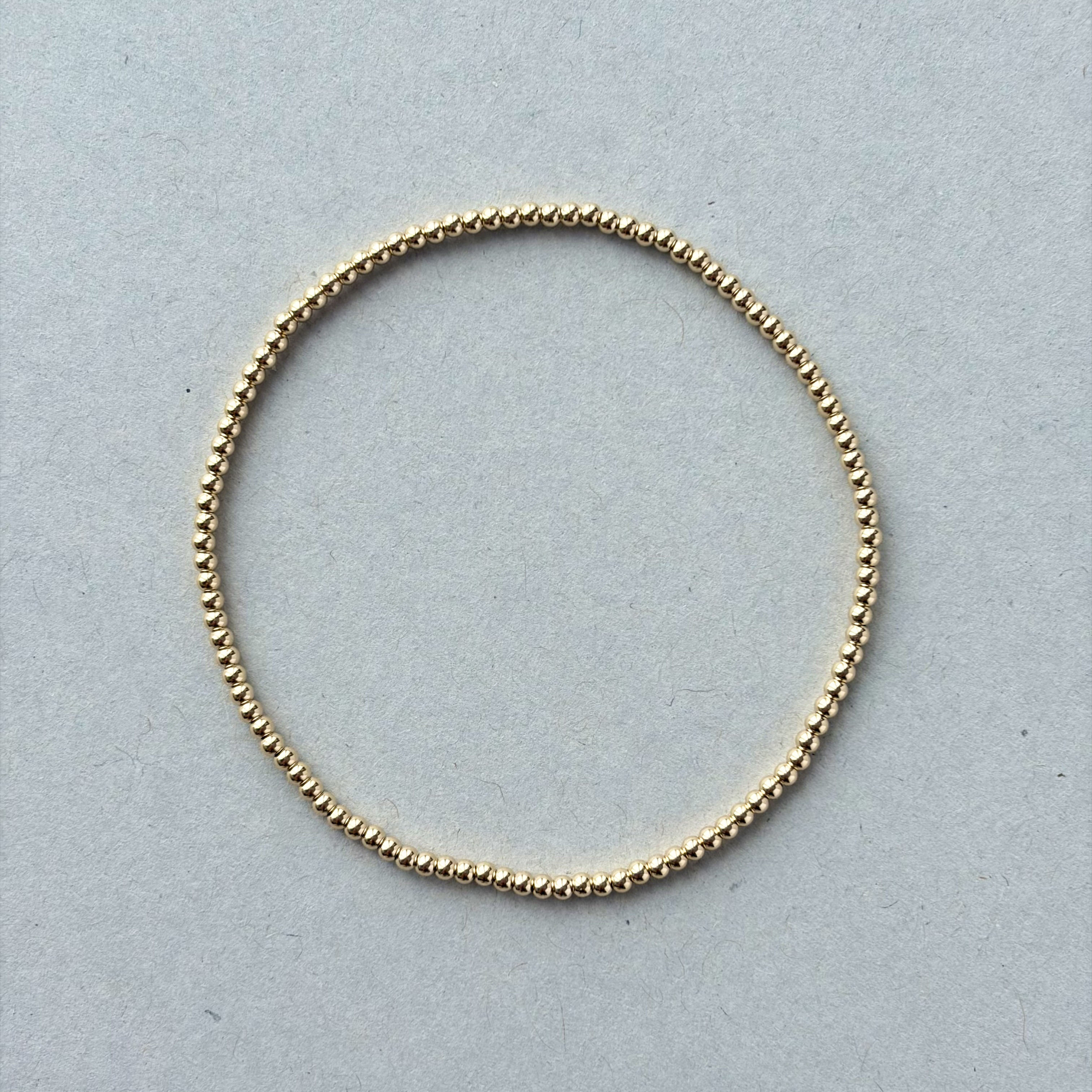 【14kgf】純光(じゅんこう) 極細2mm ビーズブレスレット スキンジュエリー 金属アレルギー対応 華奢