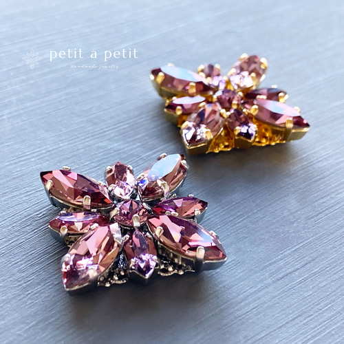 スワロフスキー®︎ ブローチ(L) clématite アンティークピンク ギフト