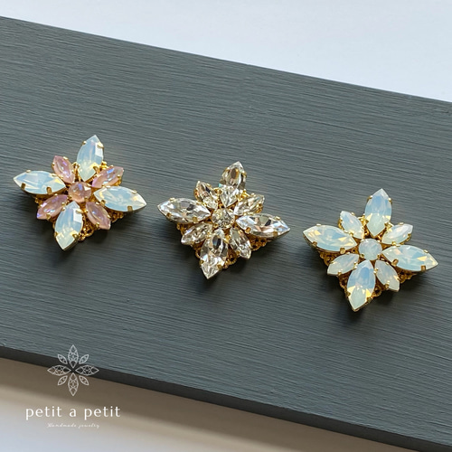 スワロフスキー®︎ ブローチ(L) clématite アンティークピンク