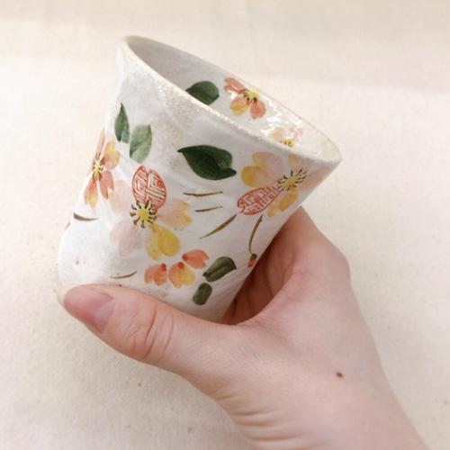 清水焼】小紋桜 湯呑 湯呑み あかね屋 通販 10028554｜Creema