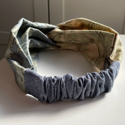 精選William Morris ⭐️採用設計布料⭐️髮帶頭巾⭐️銀蓮花藍⭐️ 第5張的照片