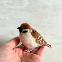 【受注制作】羊毛フェルト スズメ 5枚目の画像