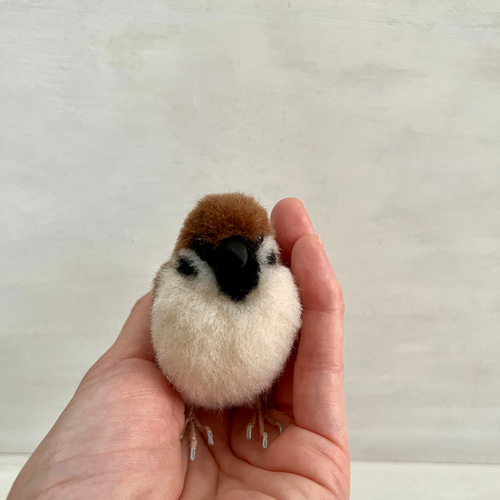 受注制作】羊毛フェルト スズメ 羊毛フェルト SHINO-RIO 通販 10031588