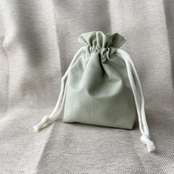 【人気No.1】販売18*  小さな刺繍の巾着袋(ピスタチオ) 2枚目の画像