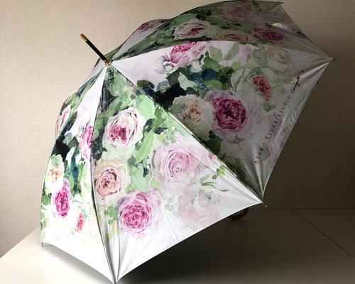 8月30日〆切》日本製・晴雨兼用傘 シャビーシックピンクⅡのバラの傘