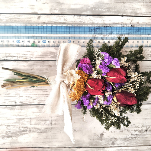 ドライフラワースワッグ〜*ローズ＆ヒムロスギ*2025～ ドライフラワー