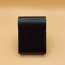 【ジッポ収納付】本ヌメ革のタバコケース（ブラック） 4枚目の画像