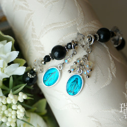 【ミニチャーム・不思議のメダイ（銀×ネオンブルー）】ブレスレットチャーム、携帯ストラップ、ペンダントトップ等に 3枚目の画像