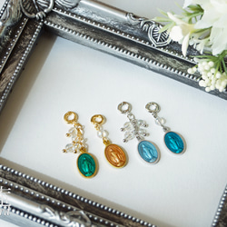 【ミニチャーム・不思議のメダイ（銀×ネオンブルー）】ブレスレットチャーム、携帯ストラップ、ペンダントトップ等に 7枚目の画像