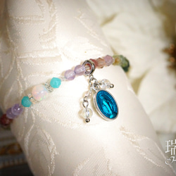 【ミニチャーム・不思議のメダイ（銀×ネオンブルー）】ブレスレットチャーム、携帯ストラップ、ペンダントトップ等に 6枚目の画像