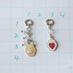 【ミニチャーム・聖心（銀）】ブレスレットチャーム、携帯ストラップ、ペンダントトップ等に 3枚目の画像