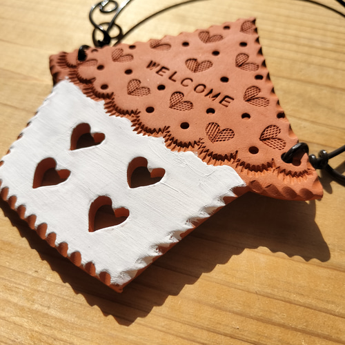 素焼きだから雨でも安心 小さな おうち ウェルカムボード ガーデン雑貨