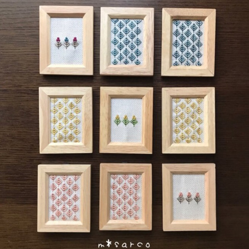 ♡欧風刺繍プチフレーム（3個セット）♡壁掛け♡壁飾り♡インテリア