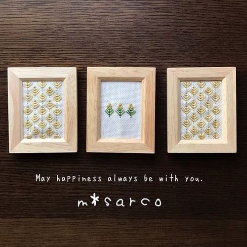 欧風刺繡（壁飾り・6枚組） ♡欧風刺繍プチフレーム（3個セット）♡壁掛け♡壁飾り