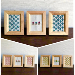 ♡欧風刺繍プチフレーム（3個セット）♡壁掛け♡壁飾り♡インテリア