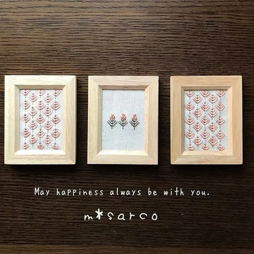 ♡欧風刺繍プチフレーム（3個セット）♡壁掛け♡壁飾り♡インテリア