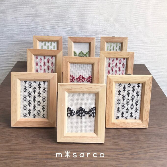 刺繍の壁飾り  置物 インテリア モダン おしゃれ 連続模様 シンプル アジアン モダン アジアン 和置物 2枚目の画像