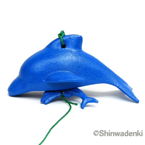 青い魚の形の陶器製風鈴 Blue Mermaid ブルーマーメイド 青い人魚姫の陶器風鈴 ウィンド