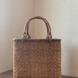 山葡萄 山葡萄かごバッグ 手作り 網代編み 山葡萄籠バッグ 細ヒゴ 内布