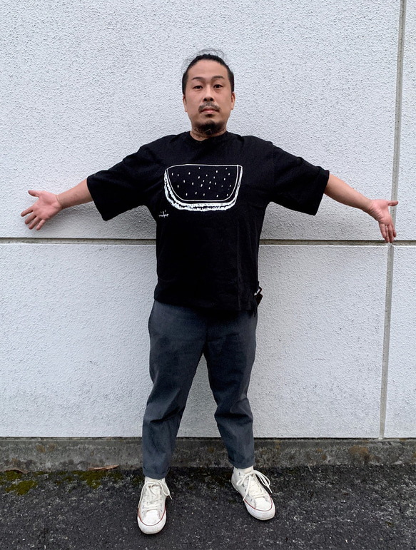 Oversized T-Shirt☆ ビックシルエット☆ ひょっとこレディース＆メンズＴシャツ 単色プリント 7枚目の画像