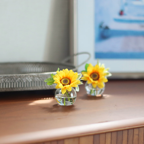 ひまわりの造花 ひまわりのナチュラルバスケットアレンジメント インテリア アーティ