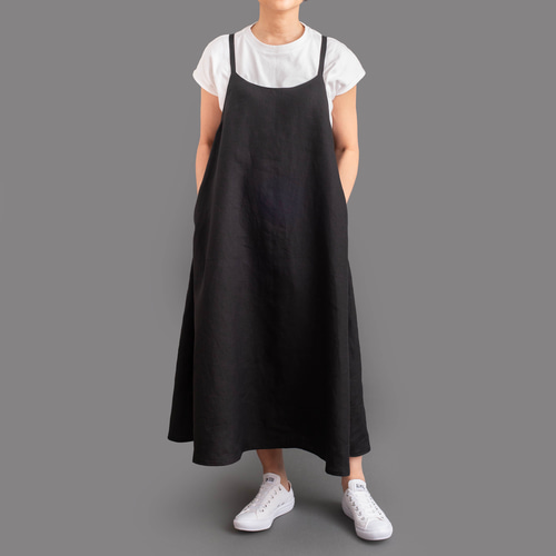 定番人気【姿の美しいジャンパースカート】リネン サイズSML
