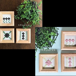 ♡インテリアミニフレーム♡刺繍のお花♡壁飾り・置物・壁掛け♡玄関