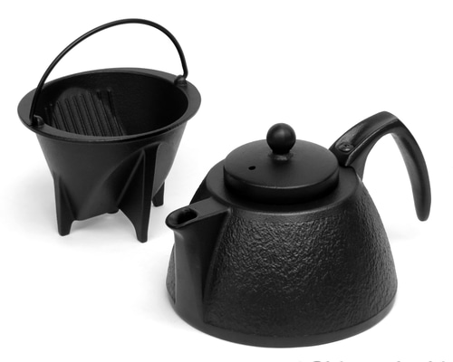 南部鉄器 鉄瓶 コーヒーポットセット0.75L 黒焼付仕上 日本製