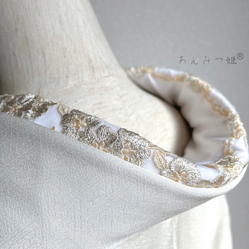 洗える刺繍半衿 金のお花 和装小物（帯・半襟） 半衿ショップ