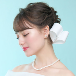リボンボンネ【なでしこ】H-46|花嫁 ウエディング 上品 前撮り リボンボンネ【なでしこ】H-46|花嫁 ウエディング 上品 前撮り
