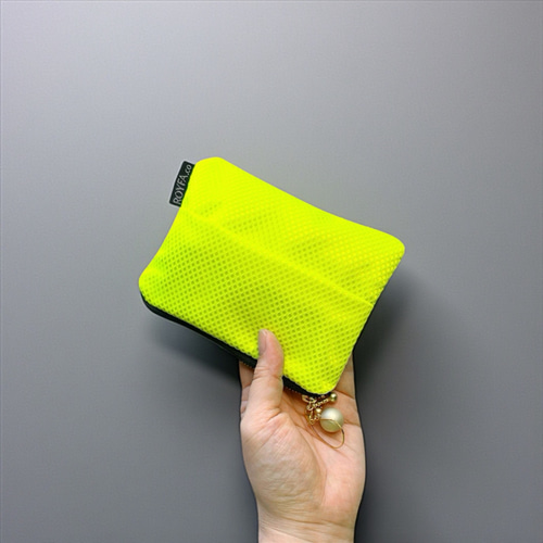 ☆ネオンイエローメッシュ☆ポーチ付きポケットティッシュケース