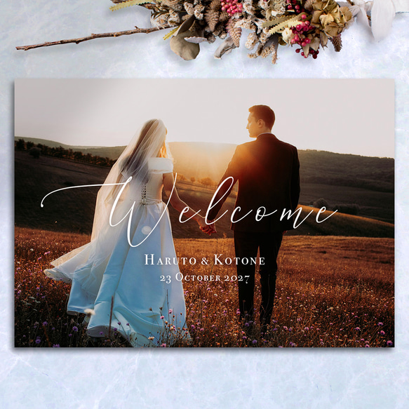 全15種 ウェルカムボード 写真入れデザイン【完成データプレゼント】 1枚目の画像