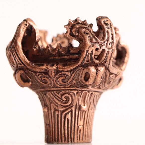 元祖『火焔土器』ミニオブジェ　(659-319/純銅製) 2枚目の画像